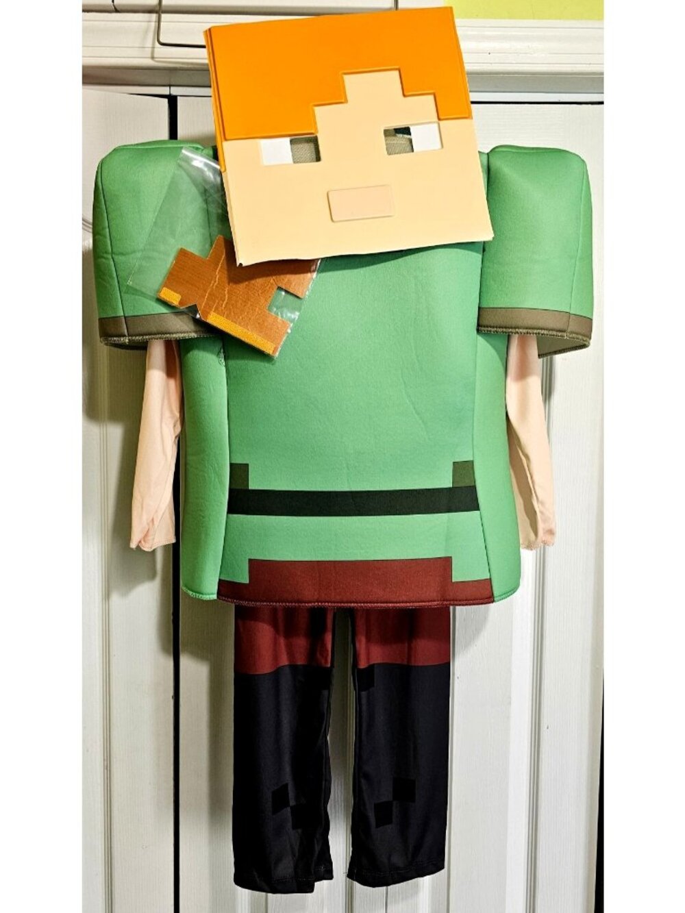 Minecraft Alex Deluxe Costume Girls10-12 Kids Mask Disguise Halloween Pixelated